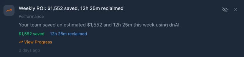 Weekly ROI Notification Example